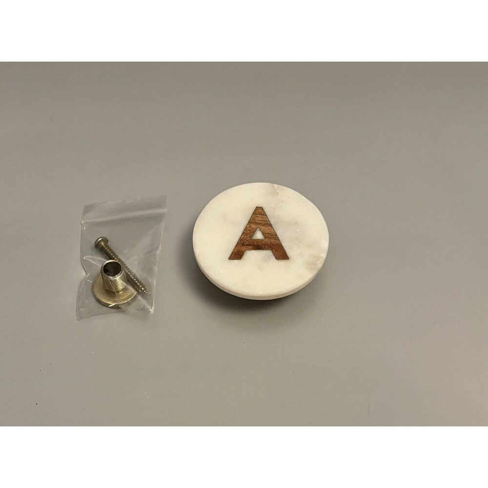 Pottery Barn Marble Alphabet Letter “A” Wall Hook, Drawer Pull or Knob- Hardware